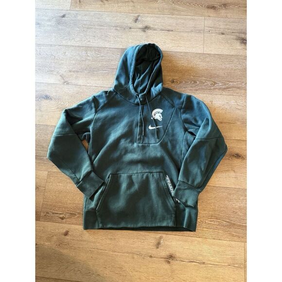 Nike Mens Green Michigan State Pullover Hooded Sweatshirt Size Large - Picture 1 of 3